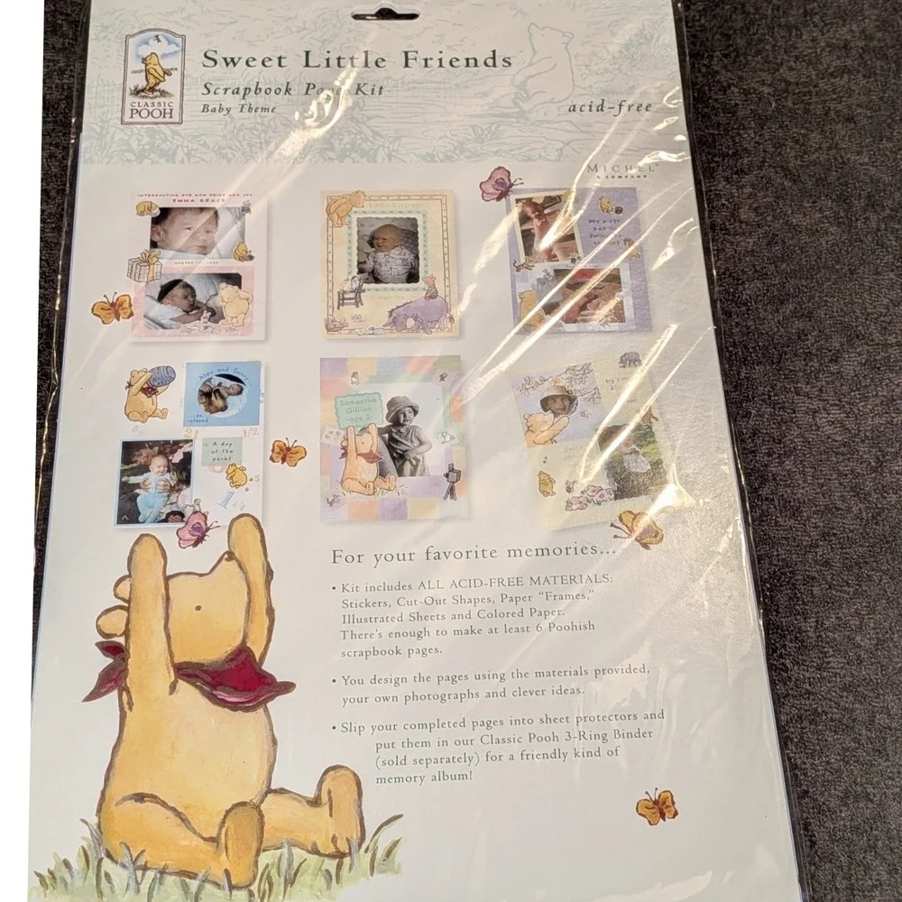 Classic Pooh Sweet Little Friends Scrapbook Page Kit Baby Theme Michel & Co NEW